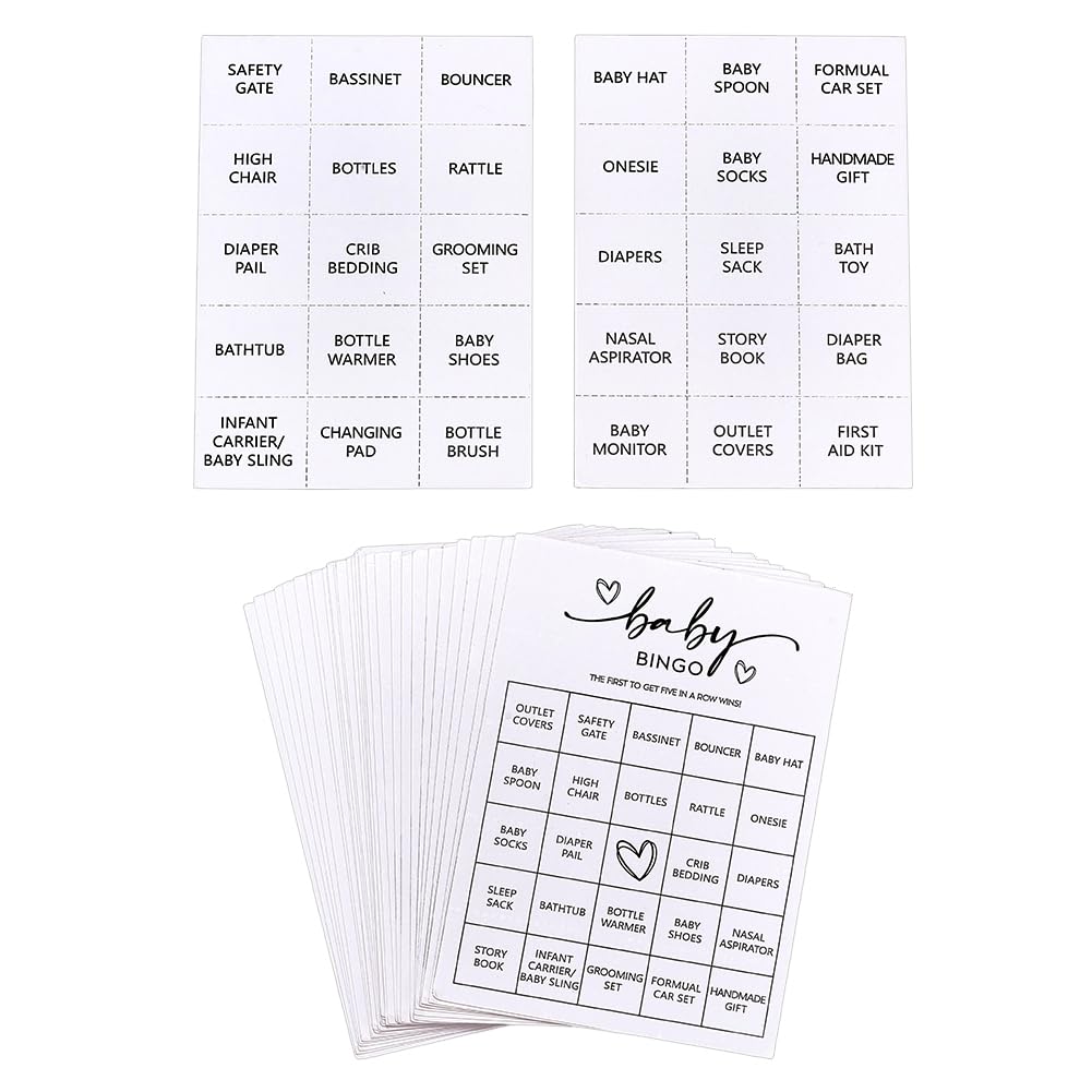 OLYCRAFT 32pcs Bridal Shower Bingo Game Pre-Filled Fun Shower Games Perforated Calling Card Wedding Bingo Cards Guest Bridal Party Favors Minimalist Party Supplies for Wedding Reception