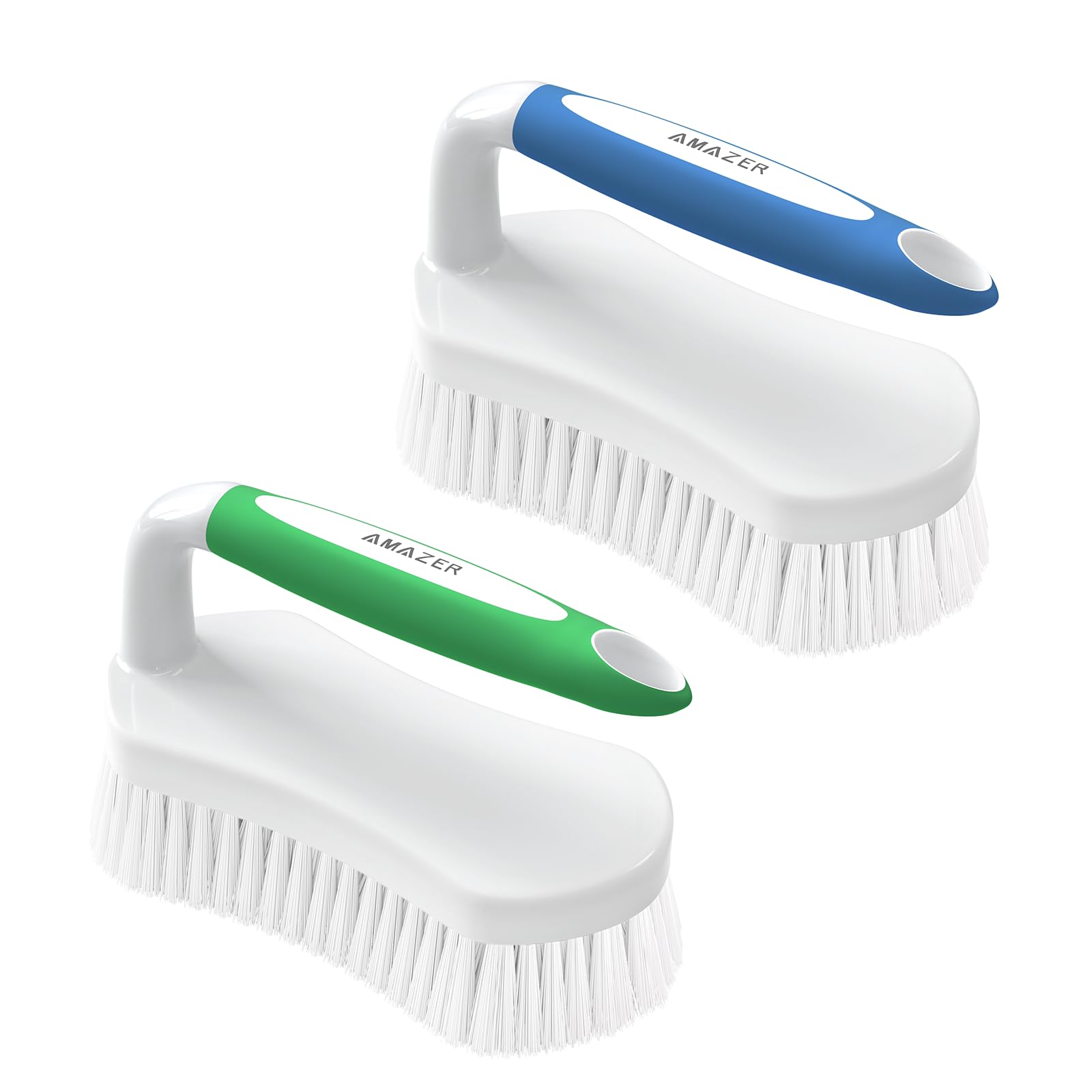 Photo 1 of Amazer Scrub Brush for Cleaning Comfort Grip Shower Scrubber Flexible Stiff Bristles with Handle Heavy Duty Cleaner Brush for Tub Sink Carpet Floor - Pack of 2 (Blue+Green)