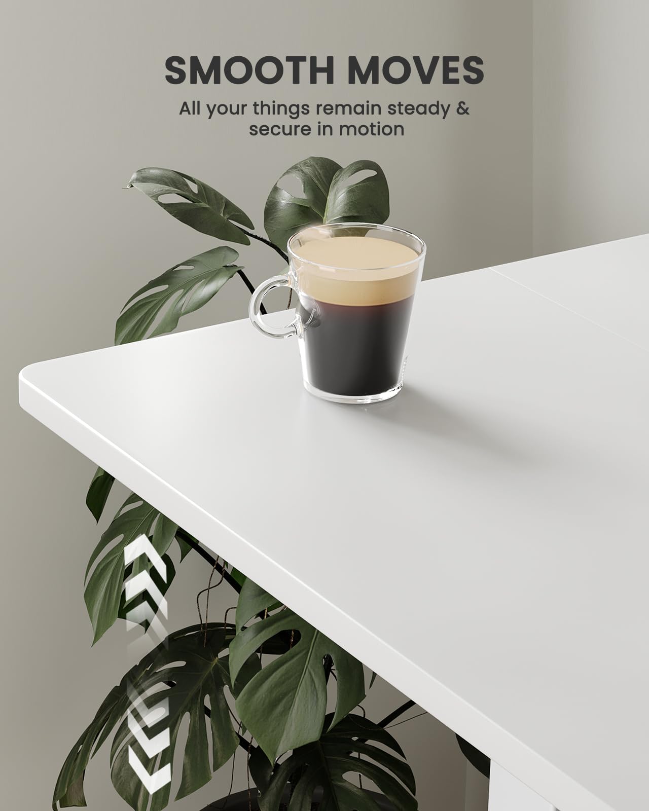 ErGear Height Adjustable Electric Standing Desk, 63 x 28 Inches Sit Stand up Desk, Large Memory Computer Home Office Desk with Two-Piece Desktop (White)