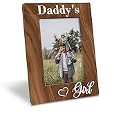 Dad Gift from Daughter, Daddy's Girl Photo Frame, Holds 4 x 6 Inch Photo, Farmhouse Wooden Picture Frame Gift, Daddy & Daughter Photo Frame for Home Office Decor, Dad Birthday Gifts, Christmas Gifts