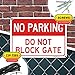No Parking Do Not Block Gate Sign, 10x14 Inches, Rust Free .040 Aluminum, Fade Resistant, Made in USA by My Sign Center
