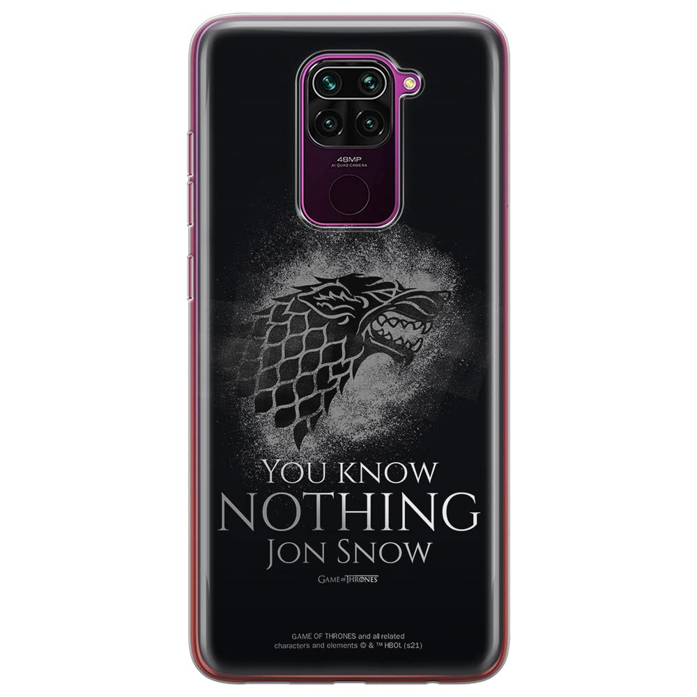 ERT GROUP mobile phone case for Xiaomi REDMI NOTE 9 original and officially Licensed Game of Thrones pattern 020 optimally adapted to the shape of the mobile phone, case made of TPU