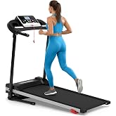 SereneLife Treadmill with Incline &amp; Handle Bars | Compact Portable Walking Pad &amp; Treadmill for Home/Apartment | Wide Running Belt 40" x 16" | Includes Workout Trainer Program with Bluetooth App
