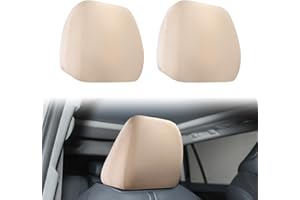 stymart 2 PCS Car Seat Headrest Cover, Universal Headrest Anti-Dirty Covers, Soft Car Head Rest Cover Protector, Protecting Decorative Accessories, for Cars, Vans, Trucks (Beige)