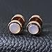 ZS Rose Gold Men Women Stainless Steel Cheater Ear Plugs Gauges Illusion Tunnel Earring Studs (Black)