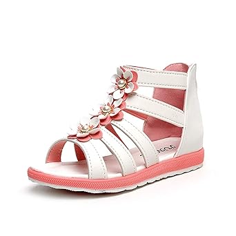 LILIHOT Kinder cool Schuhe Mädchen Blumen Perlentanz Schuhe zurück Reißverschluss Prinzessin Schuhe weiche Sohle Schuhe leich