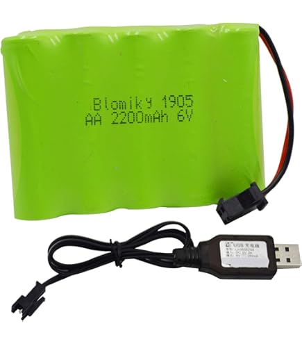 Blomiky 2 Pack 7.4V (2 x 3.7V) 1100mAh Li-ion Rechargeable Battery with SM-4P Connector Plug and USB Cable Replacement fit for HONGXUNJIE HJ808 HJ823 2.4GHz RC Boat / HJ808 Battery 2