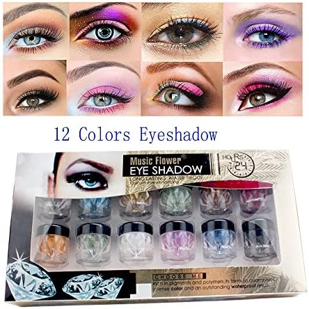 Aooher Eyeshadow Palette 12 Colors Shadows Shimmer Metallic Glow Eye Shadow