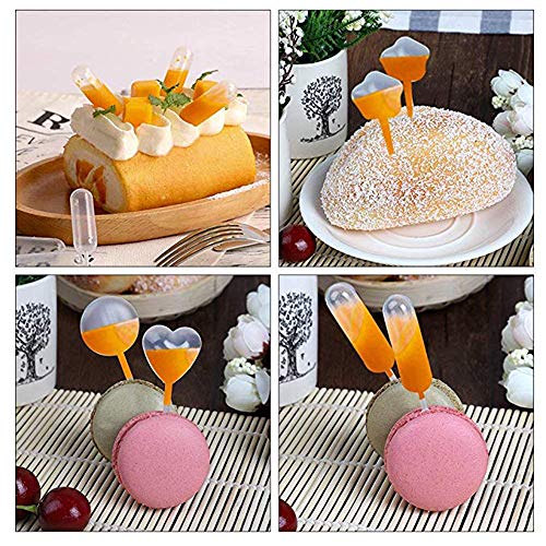 150pcs 4ml Disposable Plastic Squeeze Transfer Pipettes-Heart,Round and Rectangular,3 Shapes for Cupcakes, Chocolate,Strawberries - Thumbnail 5