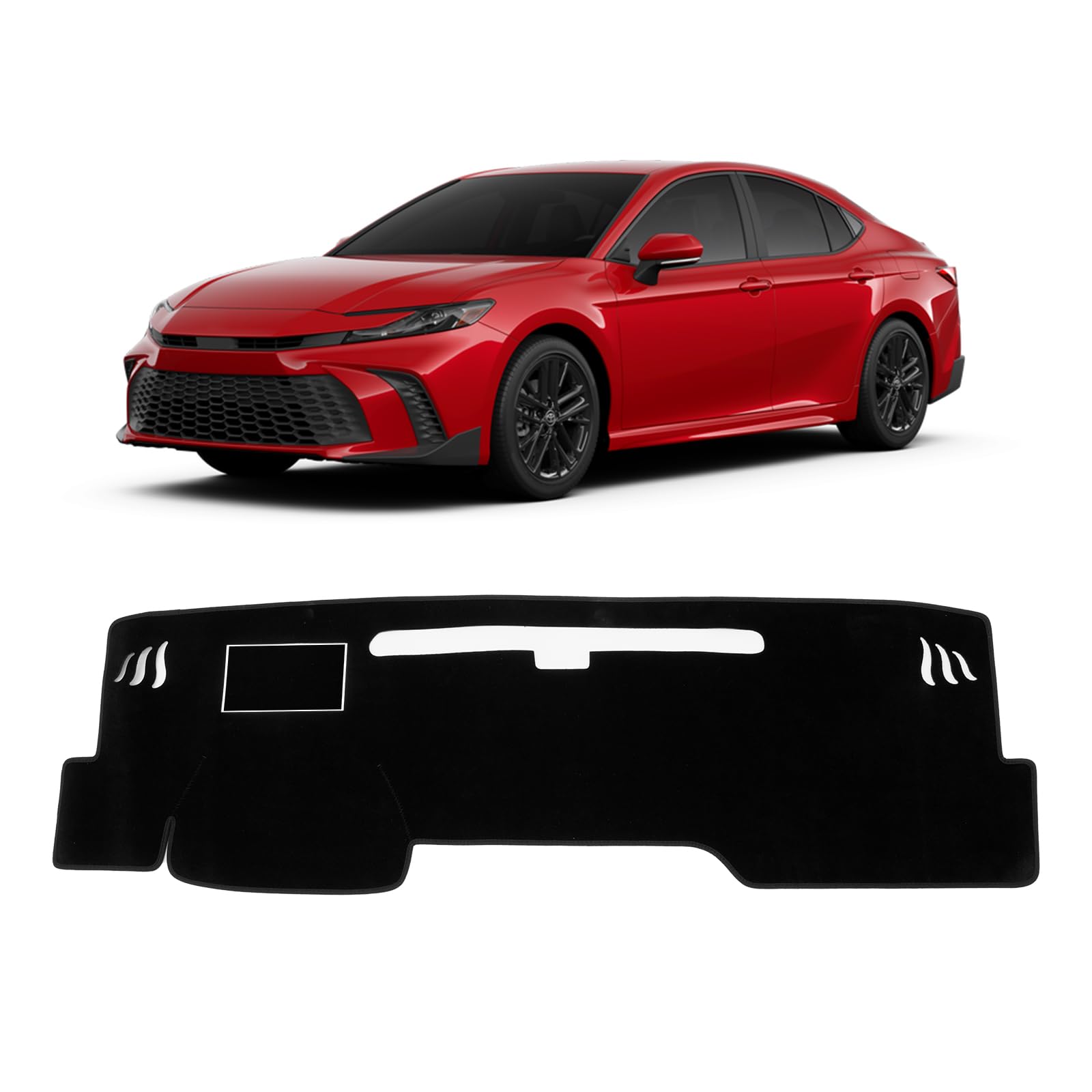 Photo 1 of KUST Black Dash Cover for Toyota Camry 2025 2026 Polyester Dashboard Cover Dash Carpet Non-Slip Dash Protector Interior Accessories for Camry Custom Fit Dash Mat Sunshade Windshield No Glare