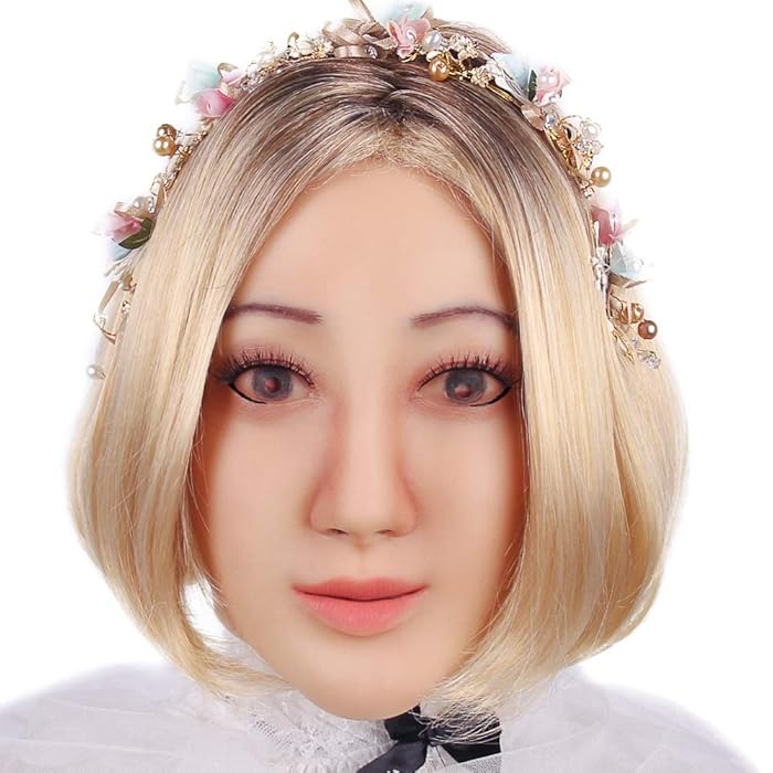 Buy Minaky Silicone Realistic Female Head Mask Open Mouth for