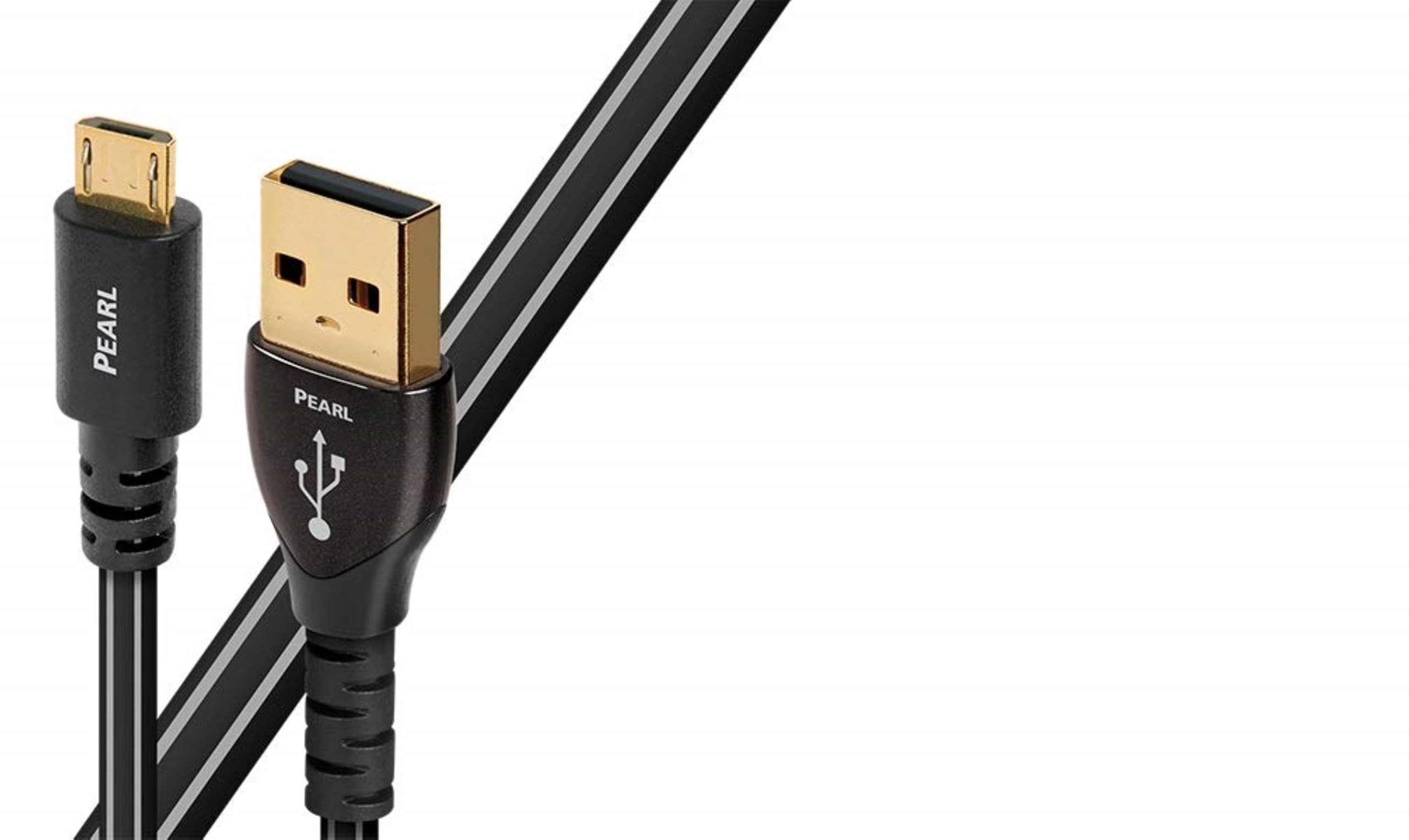 AudioQuest 0.75m Pearl Micro-USB Cable - USB A to Micro-USB B, 2.0, Male/Male, Black - USB Cable for Computers, Smartphones, Tablets