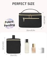 Wandering Nature Travel Makeup Bag with Brush Compartment Quilted Black view 6
