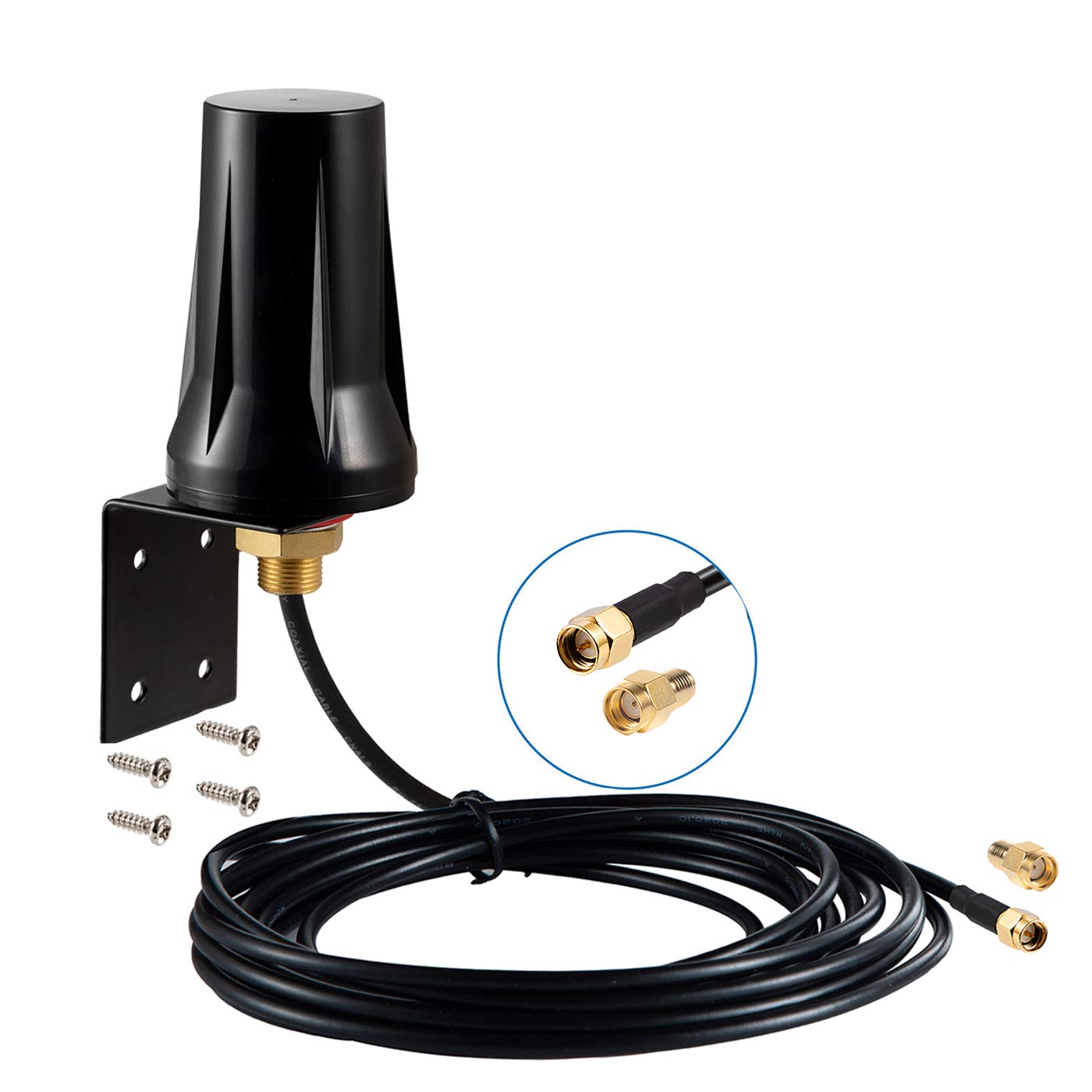 4G LTE Outdoor 5dBi Antenna Aerial with SMA/RP-SMA Male Connector for Huawei Vodafone TP -Link Archer 4G LTE Router Gateway Modem Cellular Router Hotspot Wireless Mobile Router Trail Camera, Supaerial