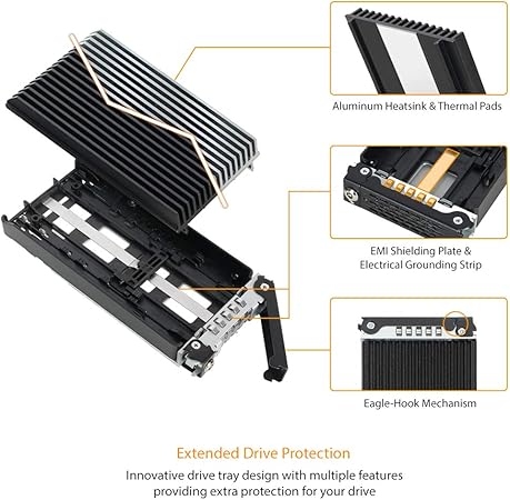 Amazon Com Icy Dock Full Metal 4 Bay M 2 Nvme Ssd Mobile Rack For External 5 25 Drive Bay Mb720m2k B Computers Accessories