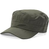 Cadet Army Cap Military Style Adjustable Flat Top Cap Unisex Basic Baseball Hat for Men Women