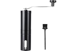 PARACITY Manual Coffee Grinder Stainless Steel, Hand Coffee Bean Grinder/Mill with Ceramic Burr for Aeropress, Drip Coffee, Espresso, French Press, Turkish Brew, Ideal for Camping, Coffee Gift(Black)