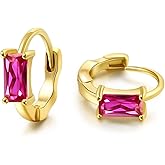 Small Gold Hoop Earrings for Women 14K Gold Plated Hoops Tiny Hypoallergenic Cubic Zirconia Cartilage Huggie Hoop Earrings for Women