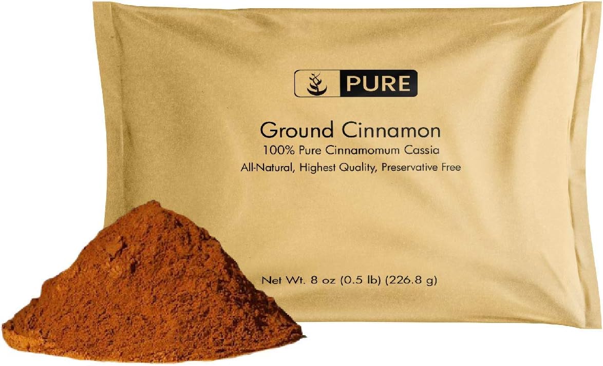 Pure Original Ingredients Ground Cinnamon (8 oz) Pure Cinnamon Cassia, Baking & More, Strong & Flavorful