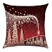 Qinqingo Throw Pillow Covers 18 x 18 inch Merry Chistmas Party Decoration Toss Pillow Case Cotton Linen Cushion Cover Sofa Home Decor Set of 4