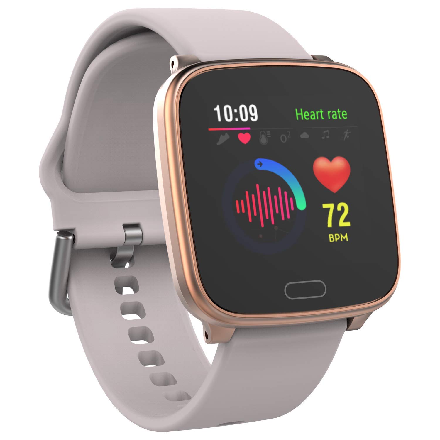 Timex iConnect by Timex Active Smartwatch with Heart Rate, Notifications & Activity Tracking 37mm – Rose Gold-Tone with Blush Resin Strap