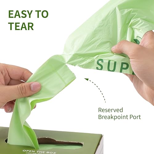 SUPERBIO Gallon Handle Tie Compostable Food Scrap Bags For