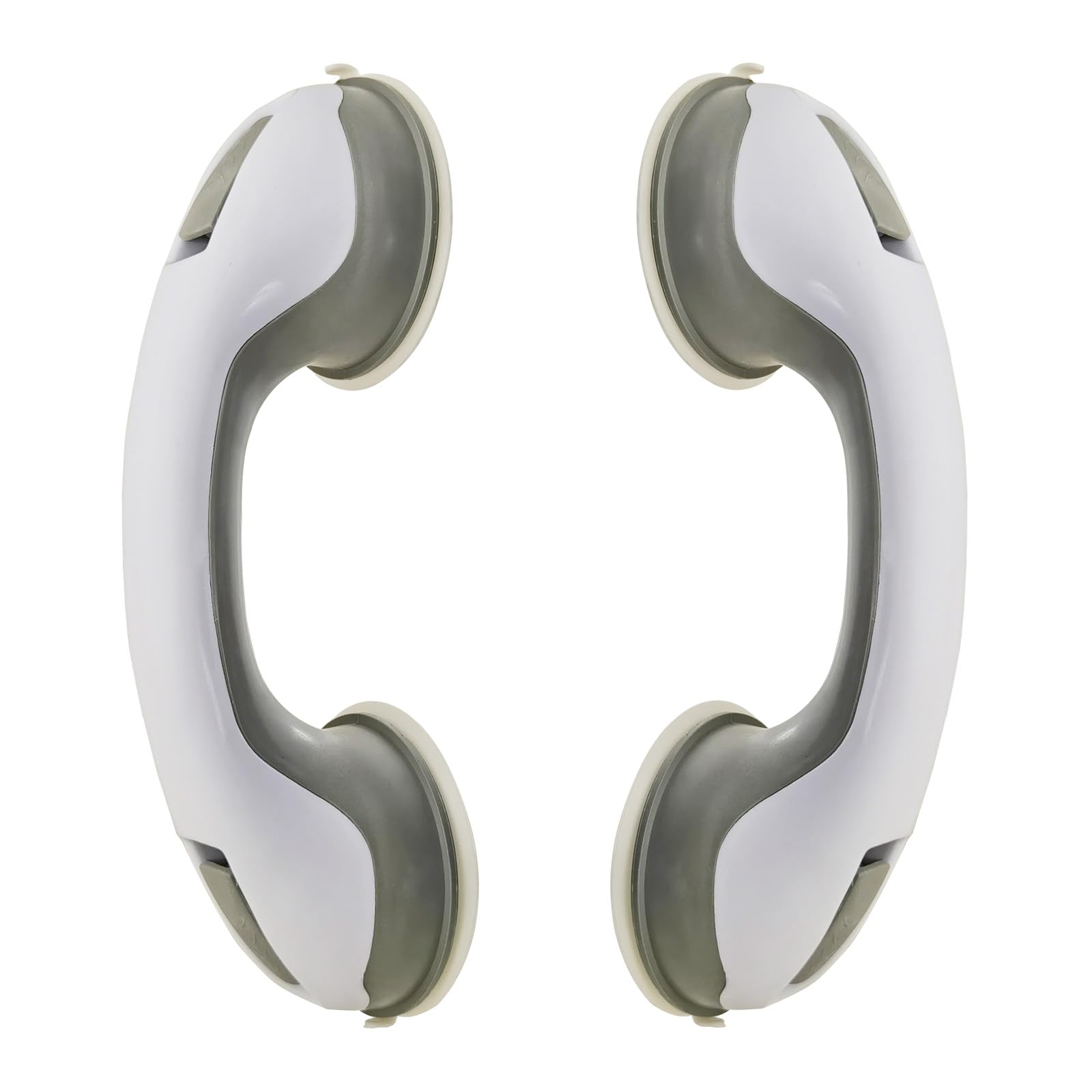 Photo 1 of 2 Pack Shower Grab Bars for Bathtubs and Showers, Handles for Elderly with Strong Suction, 12 Inch Bathroom Shower Safety Bars for Seniors, Disabled, Shower Chair, Grey/White