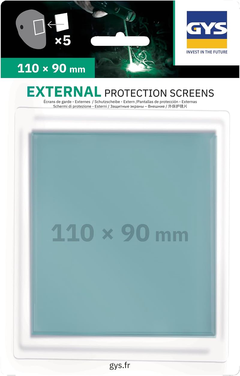 GYS 5pk External Clear Lenses 110 x 90 mm Replacement Welding Helmet Screens