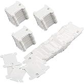 MUZHI Embroidery Floss Bobbins, 128 Pcs Embroidery Floss Organizer, Plastic Embroidery Thread Cards for Cross Stitch Thread Holder Sewing Storage(White)