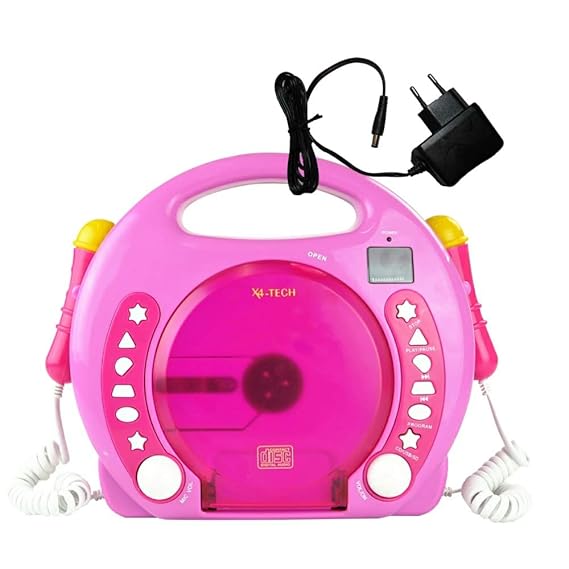 X4-Tech Bobby Joey Kinder CD-Player MP3 Pink-Weiss-Gelb incl. Netzadapter