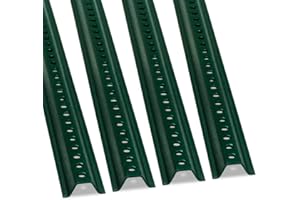 SmartSign U-Channel Sign Post, 8' Tall, 1.12LB Medium Weight, Green Baked Enamel Steel Post - Pack of 4