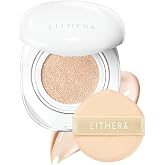 EITHER&amp; Glow Pixel Cushion Foundation, Korean Skin Care, Make Up, 17P | Glass Skin Dewy Finish, 62% Skincare-Infused, Buildable Medium Coverage, Antioxidant-Rich, Long-Lasting (12g)