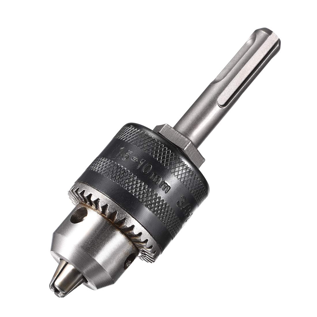 sourcing map Drill Chucks, 3/8-24UNF Threaded 1.5-10mm Capacity SDS Shank with Chuck Key for Electric Impact Corded Cordless Drill