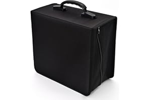 alavisxf xx CD Case, 432 Capacity DVD Case Holder, Heavy Duty Zipper Protective Movie Media Storage Organizer Binder Wallet for Car Home Office Travel (Black, 432 Capacity)