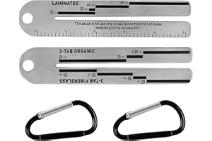 FIZOCOSISTO 2Pcs 4/09 Shingle Gauges, High Hardness Pitch Gauge Roofing with Carabiner Shingle Gauge Measuring Tool Stainless Steel Roof Gauge Tool for Measuring and Analyzing The Thickness of Roof Tiles