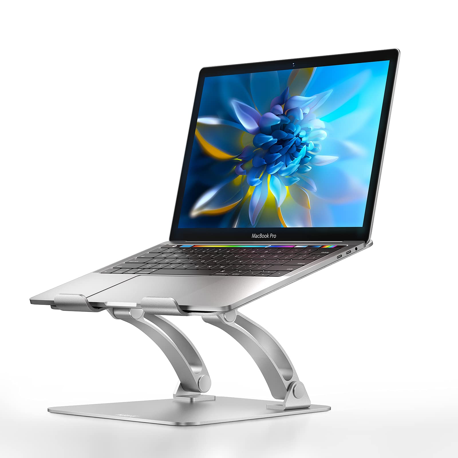 Nulaxy Laptop Stand, Ergonomic Height Angle Adjustable Computer Laptop Holder Compatible with MacBook, Air, Pro, Dell XPS, Samsung, Alienware All Laptops 11-17", Supports Up to 44 Lbs-Silver
