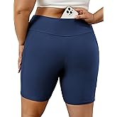 Tournesol Women's Plus Size Swim Shorts High Waisted Bathing Suit Bottoms Swimsuit Tankini Board Shorts Bikini with Pocket