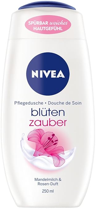 NIVEA Blütenzauber Pflegedusche im 6er Pack (6 x 250 ml), seidiges Duschgel mit Mandelmilch und feinem Rosen-Duft, pflegende 