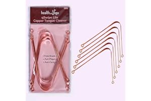 SOULGENIE HealthAndYoga™ qSwipe Lite Copper Tongue Cleaners (Pack of 6) – Prevents Bad breath, Improves taste- Flexible, Curved ends provide good grip – Complete Oral Care/Hygiene for Travel/Office/Home