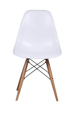 GIA Mid-Century Plastic Chair, 1-Pack, White