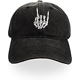 hhdatc Funny Halloween Baseball Cap,Unisex Skull Skeleton Hand Hat Adjustable Skull Hat for Outdooor Activity Classic Black