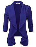 DOUBLJU Lightweight Thin 3/4 Sleeve Open Front