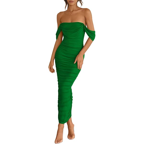 Vestido Largo Para Invitada Con Escote Asimétrico Y Falda De Cola