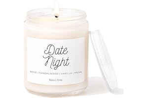 Kim and Pom Date Night Soy Wax Candle – Rose, Sandalwood, Vanilla & Musk – Handmade in Canada – Non-Toxic, Vegan, & Phthalate