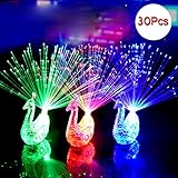 Cade Peacock Finger LED Light Ring for Parties Cheering Novelty Toys Gift for Kids, 30 Pcs