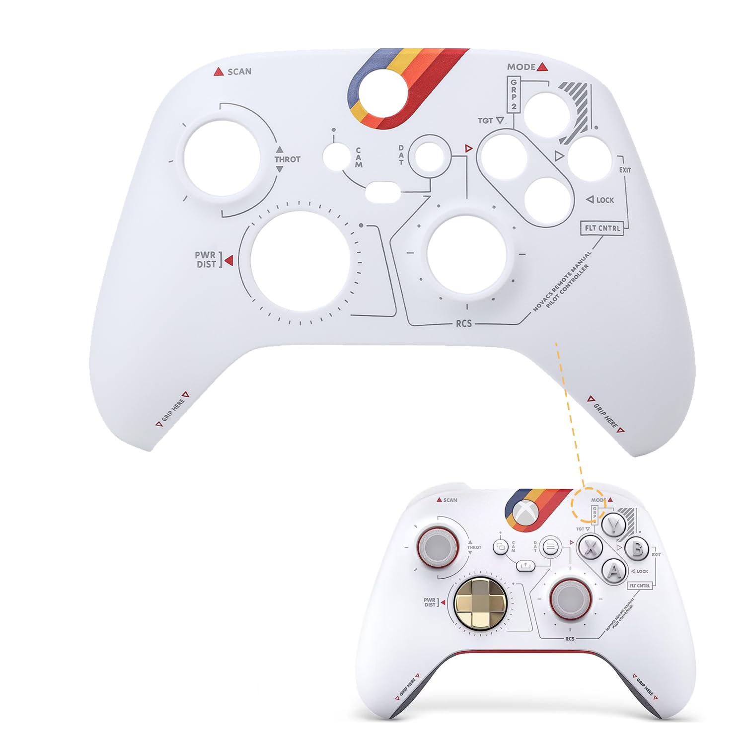 VANPARK Customized Replacement Housing Shell Set for Starfild Limited Edition, Full Set Front Case Cover Backplate Only Compatible with Xbox Series S/X Controller(Controller is NOT Included)