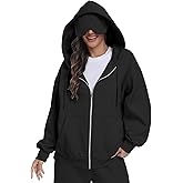 SeSe Code Unisex Zip Up Hoodie With Eye Mask Airplane Mode Travel Hoodies Oversized Sweatshirt Fleece Jacket