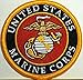 United States Marine Corps Iron On Patch USMC Emblem Gold Border