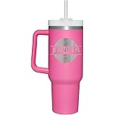 LEGACYCUTS Volleyball Personalized 40oz Mug with Handle Volleyball Coach Appreciation Tumbler Gift for Team Volleyball Monogram Mug for Her Travel Mug with Handle