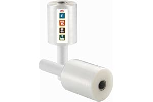 SIMPLY COOL 2 Pack Industrial Strength Mini Hand Stretch Wrap 5" 1000 Ft Roll 80 Gauge Thick, Shrink Wrap Roll for Moving Supplies, Furniture, Pallets, Plastic Wrap for Packing, Heavy Duty Stretch Film